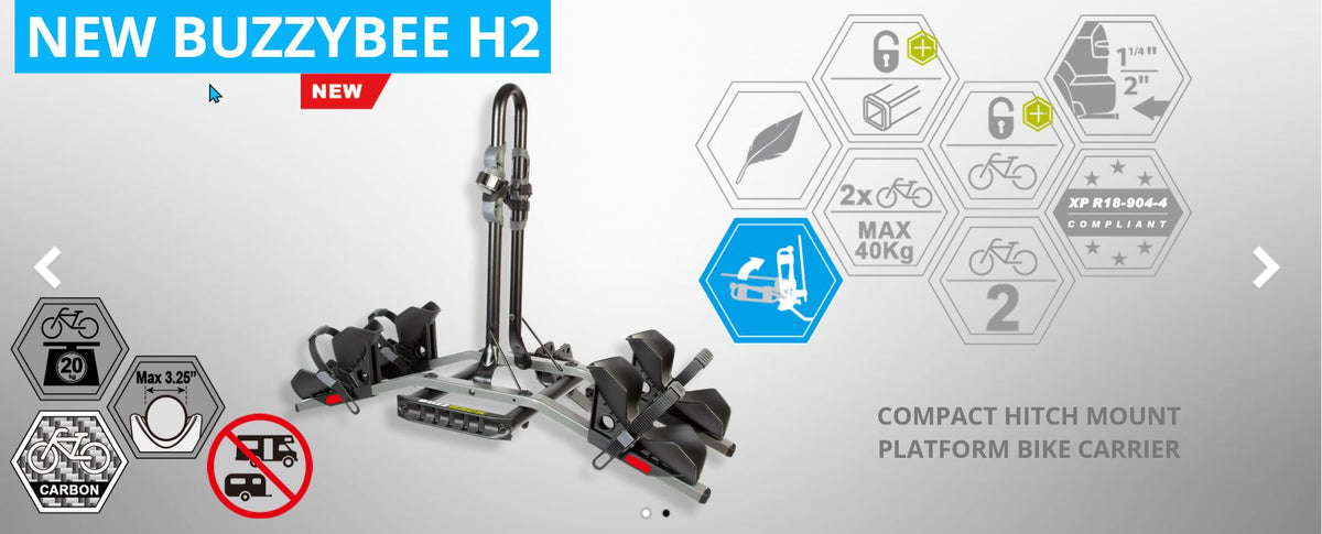 Buzzybee H2 (Hitch) 2 Bike Platform Rack